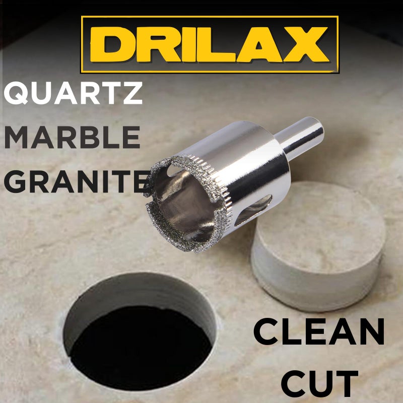 Drilax 1 Inch Diamond Drill Bit | Triple-Coated for Granite, Quartz Countertops & Ceramic, Porcelain Tiles | Glass & Stone Core Drill Bit - Image 3